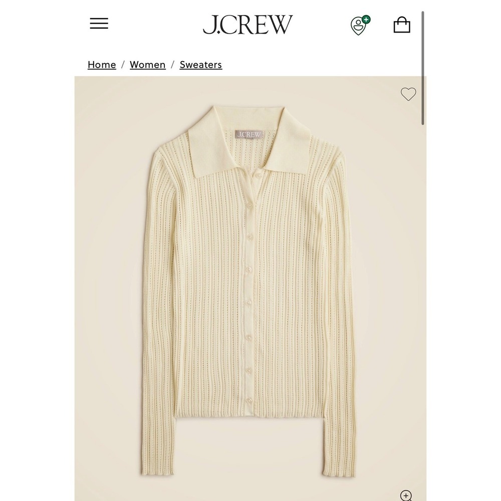 J.Crew Women's butter yellow ribbed tule trimmmed sweater tee. 100% cotton.Lg